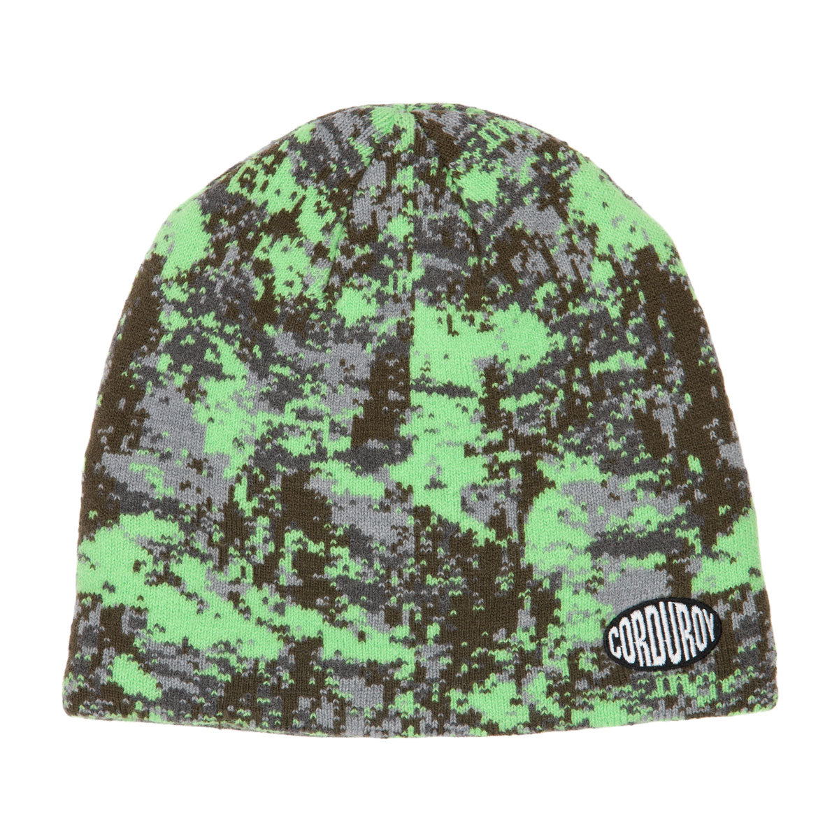 Corduroy Wasteland Skully Beanie - Green image 1