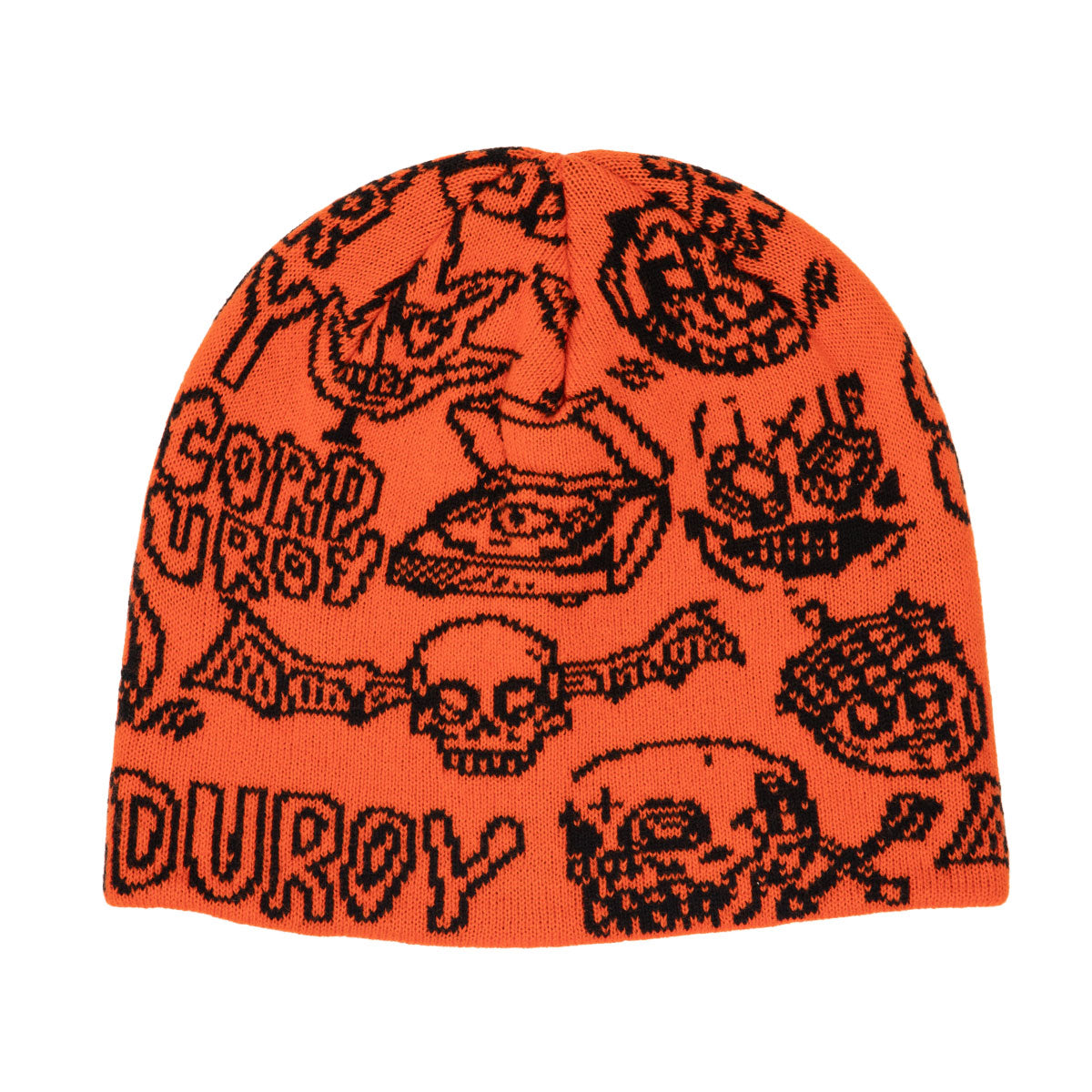 Corduroy Fos Skully Beanie - Orange image 1