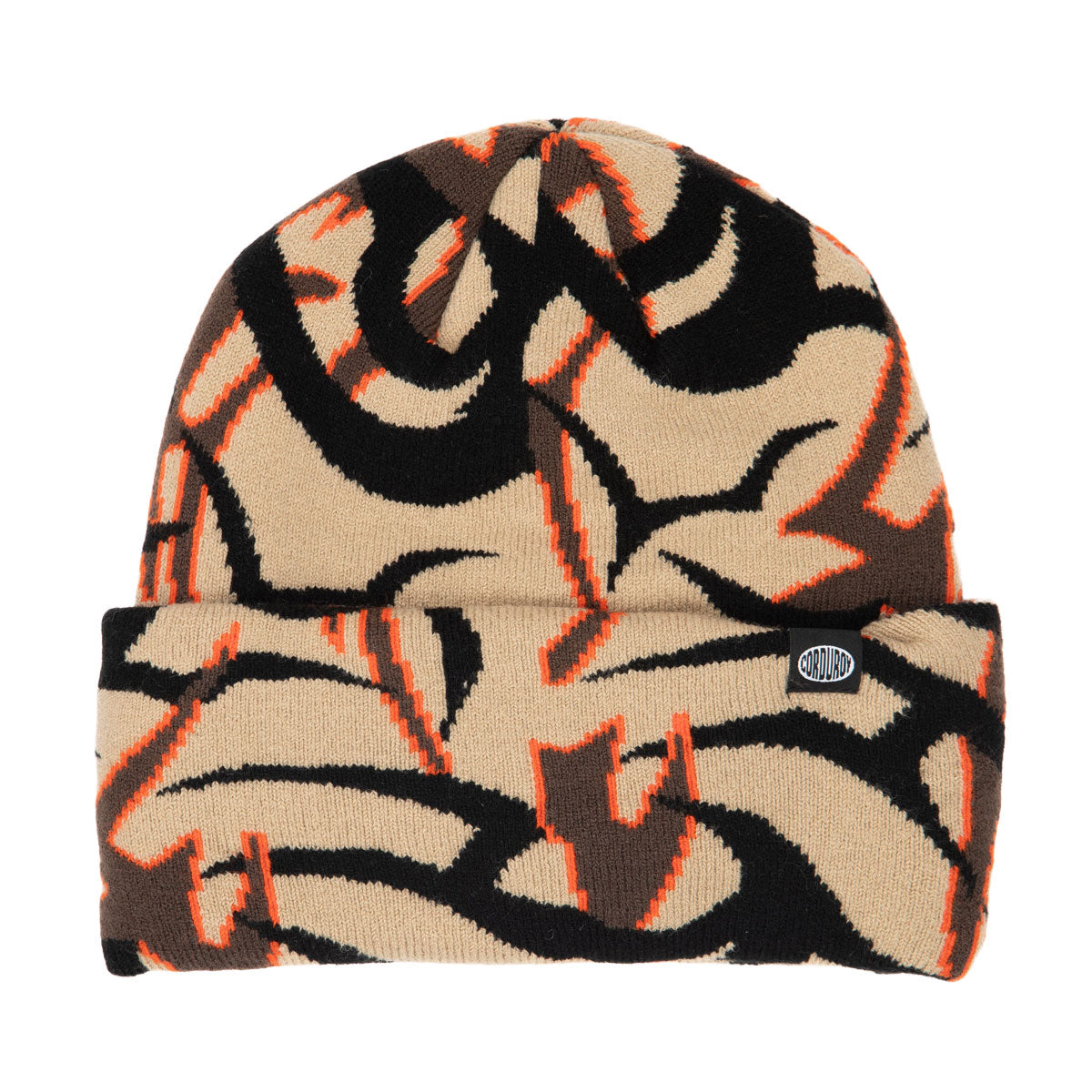Corduroy Tribal Camo Beanie - Khaki image 1