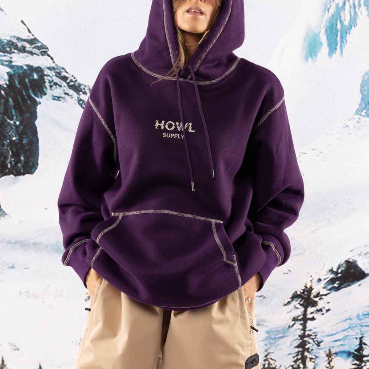 Howl DWR Hoodie - Eggplant image 2