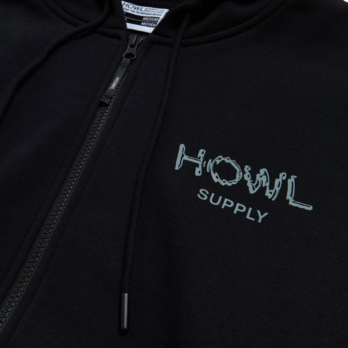 Howl DWR Zip Up Hoodie - Black image 2