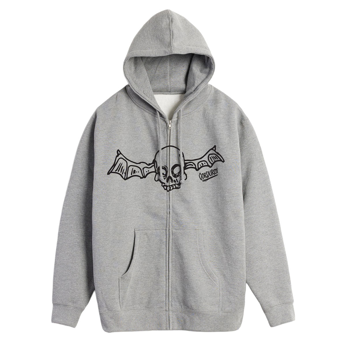 Corduroy FOS Zip Up Hoodie - Heather Grey image 1