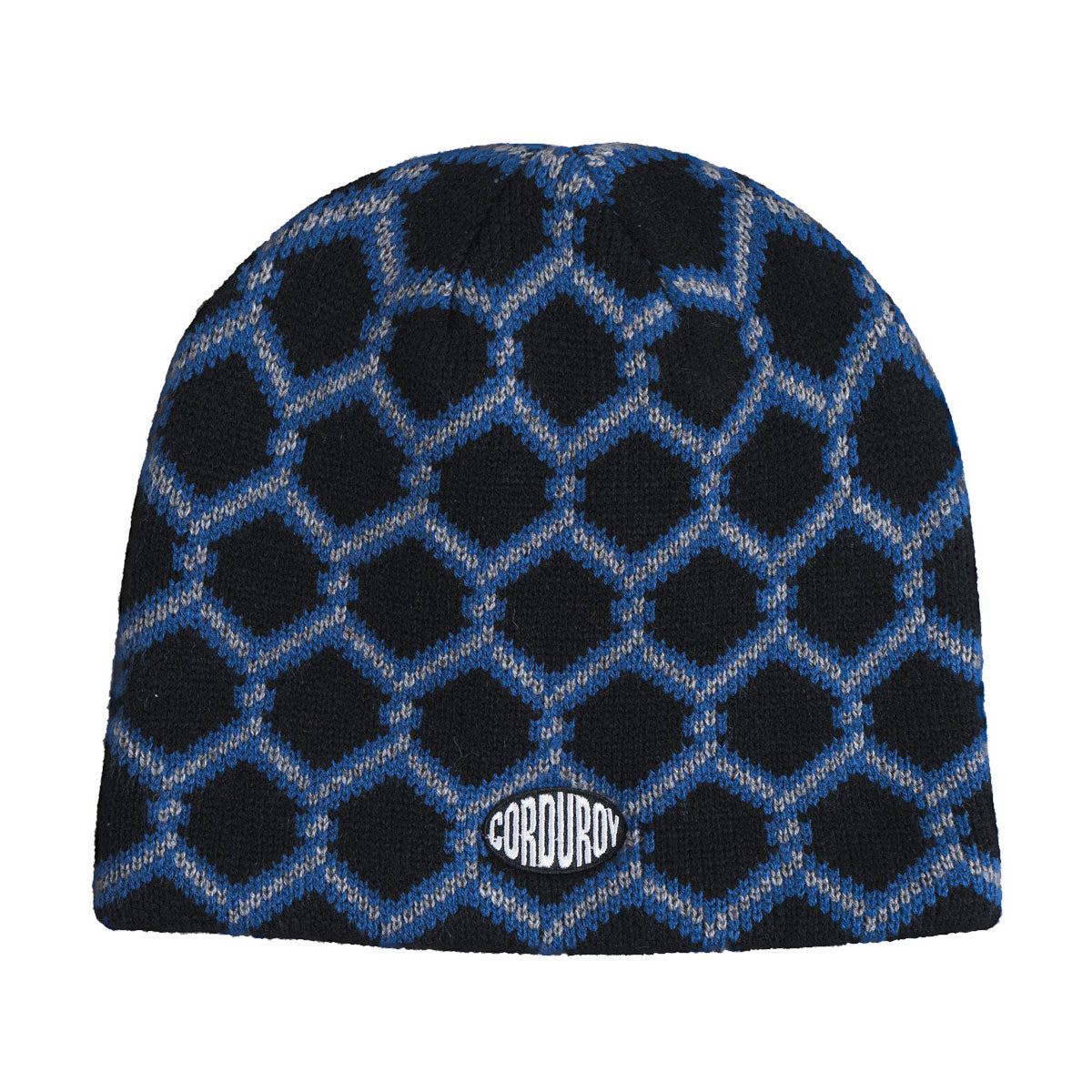 Corduroy Keep Out Skully Beanie - Black image 1