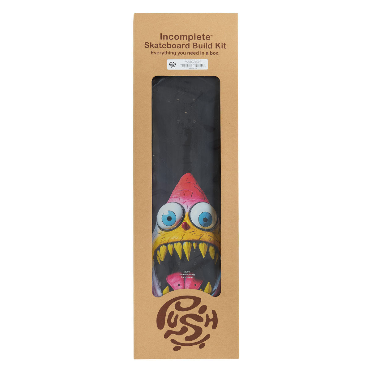 Push Sharky Big FP Skateboard Incomplete - Black - 8.00