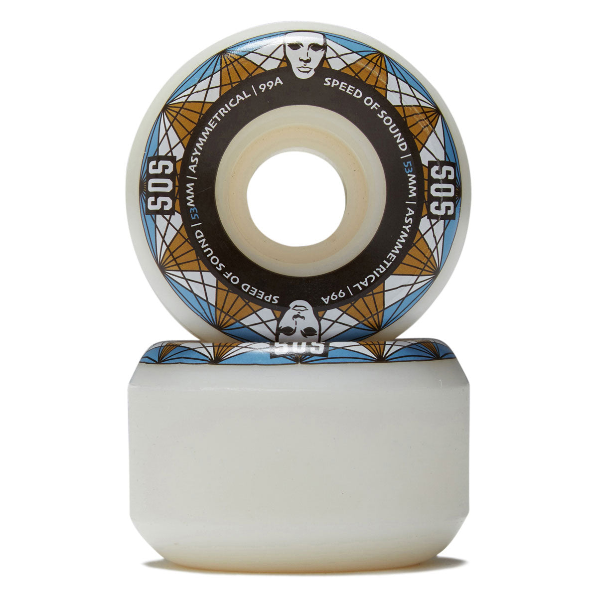 Opera SOS Heaters Asymmetrical 99a Skateboard Wheels - Candle White - 53mm image 2