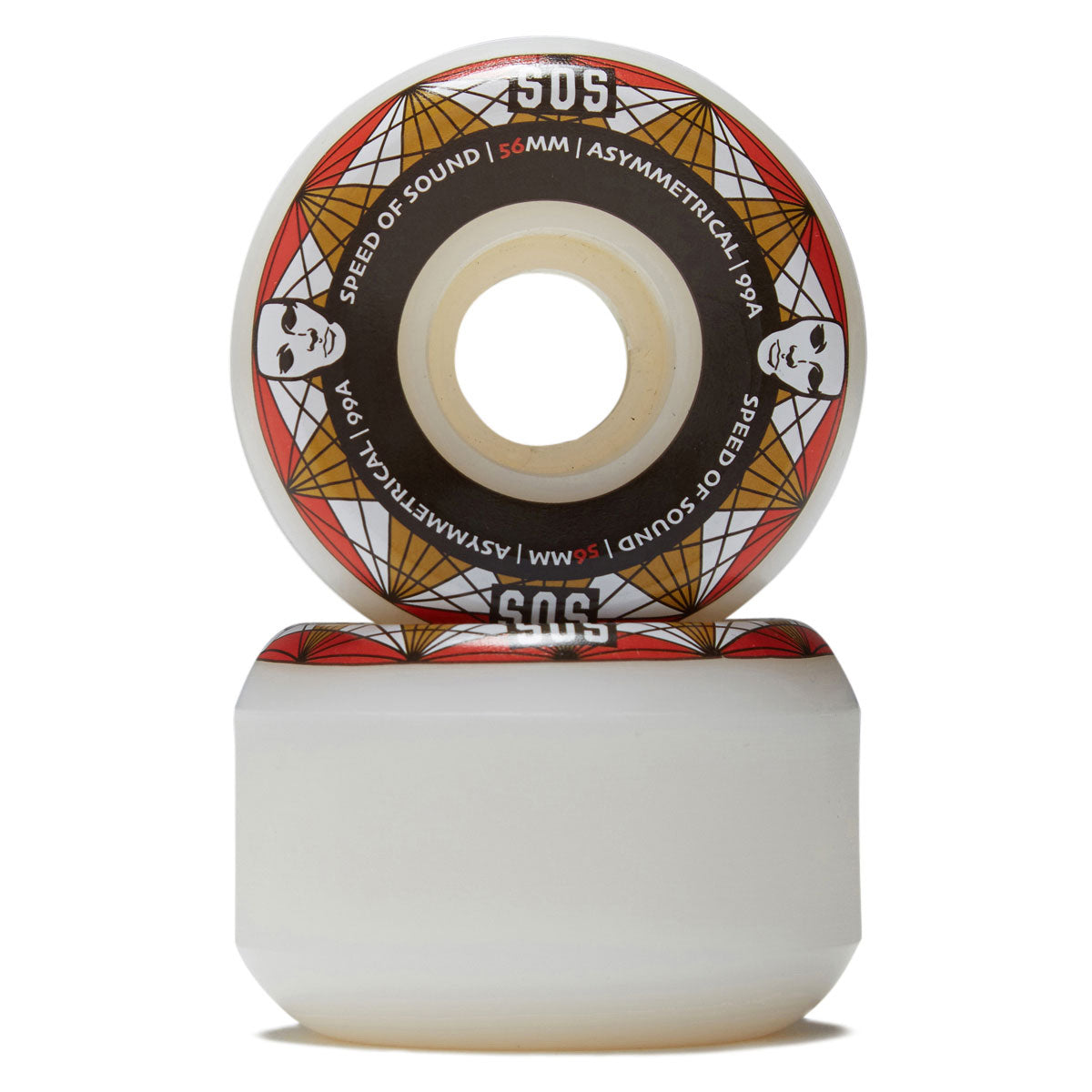 Opera SOS Heaters Asymmetrical 99a Skateboard Wheels - Candle White - 56mm image 2