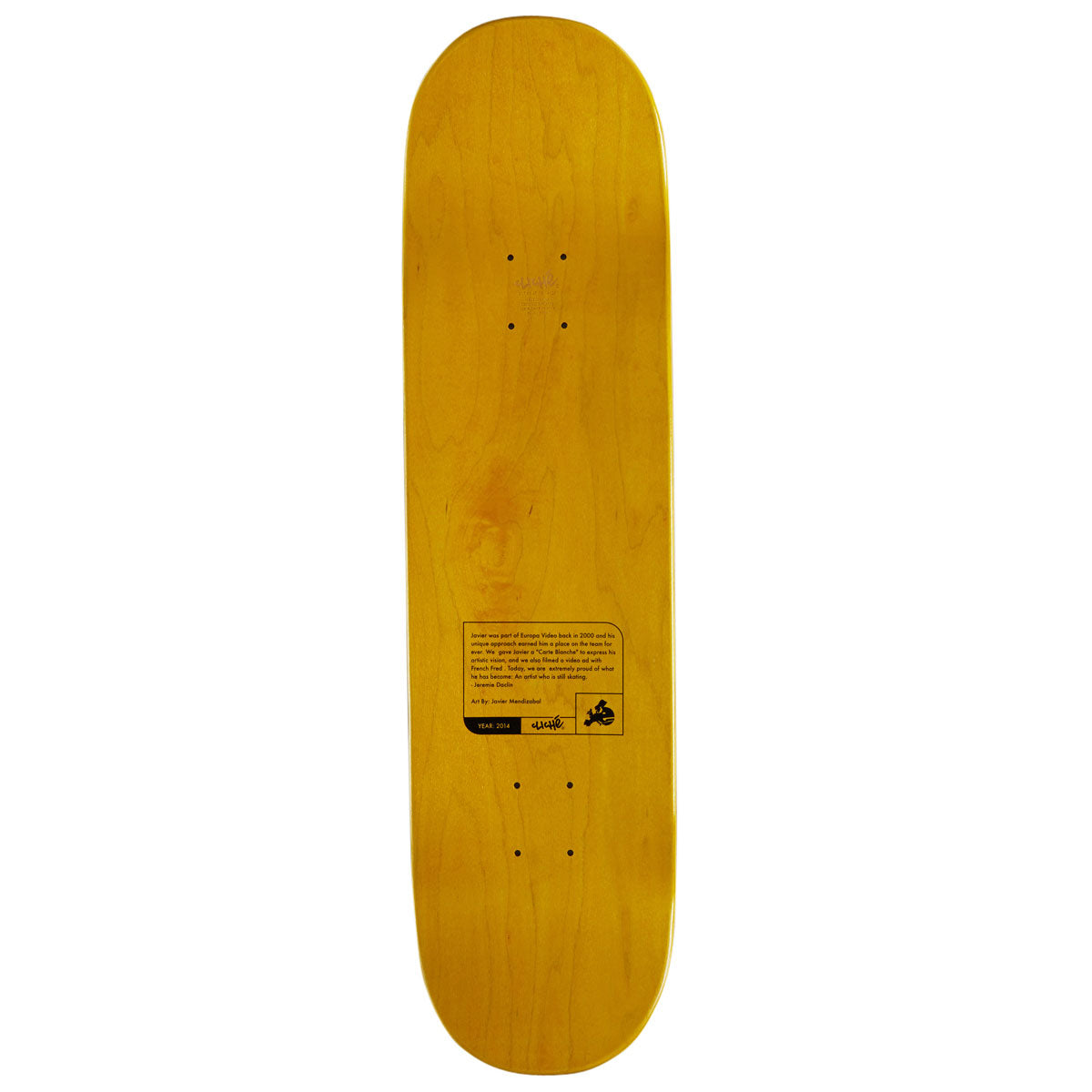 Cliché Javier Mendizabal Griptape Art Skateboard Deck - 8.25