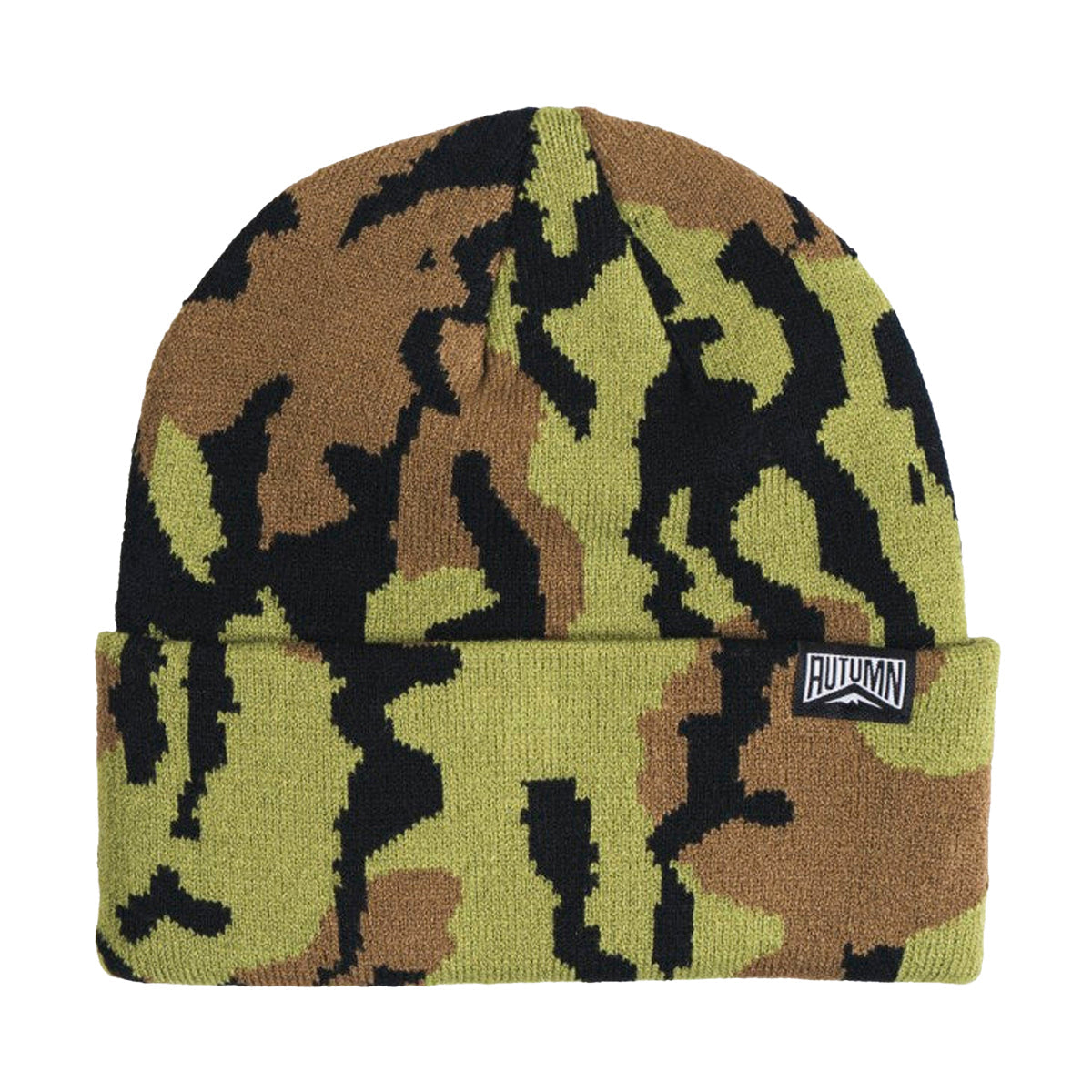 Autumn Old Growth Camo Beanie - Dark Sand image 1