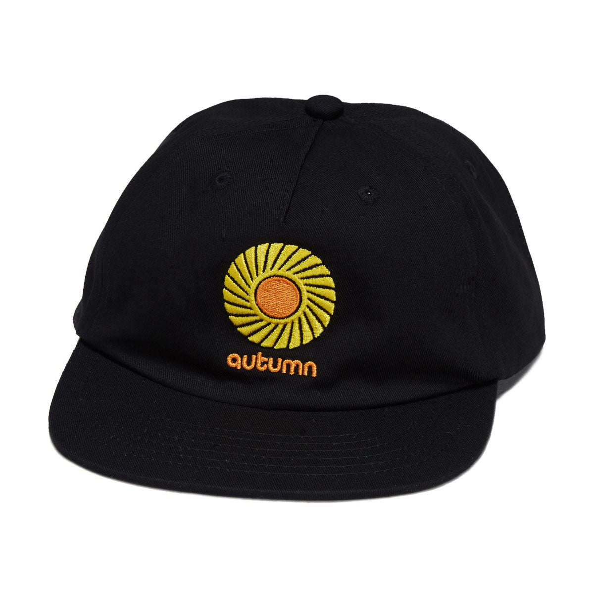Autumn Twill Five Panel Snapback Hat - Black image 1