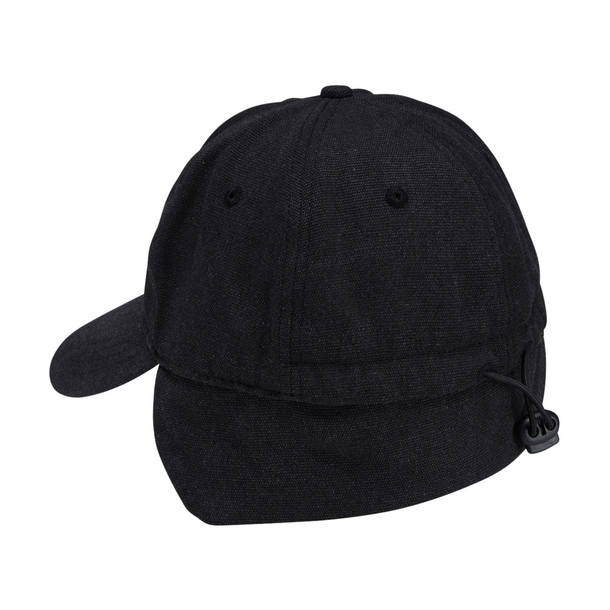 Autumn Washed Canvas Flap Hat - Black image 2
