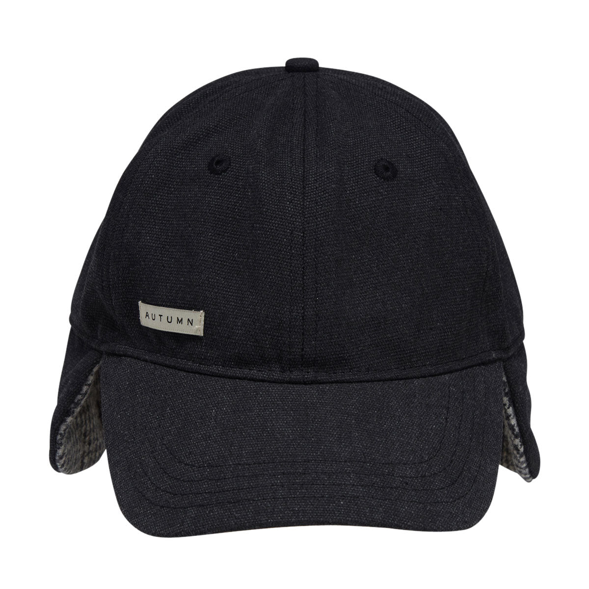 Autumn Washed Canvas Flap Hat - Black image 5