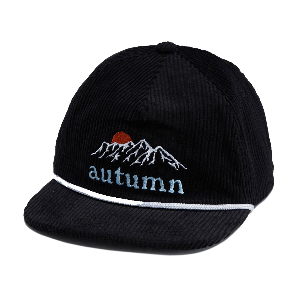 Autumn Cord 5 Panel Mesh Hat - Black image 1