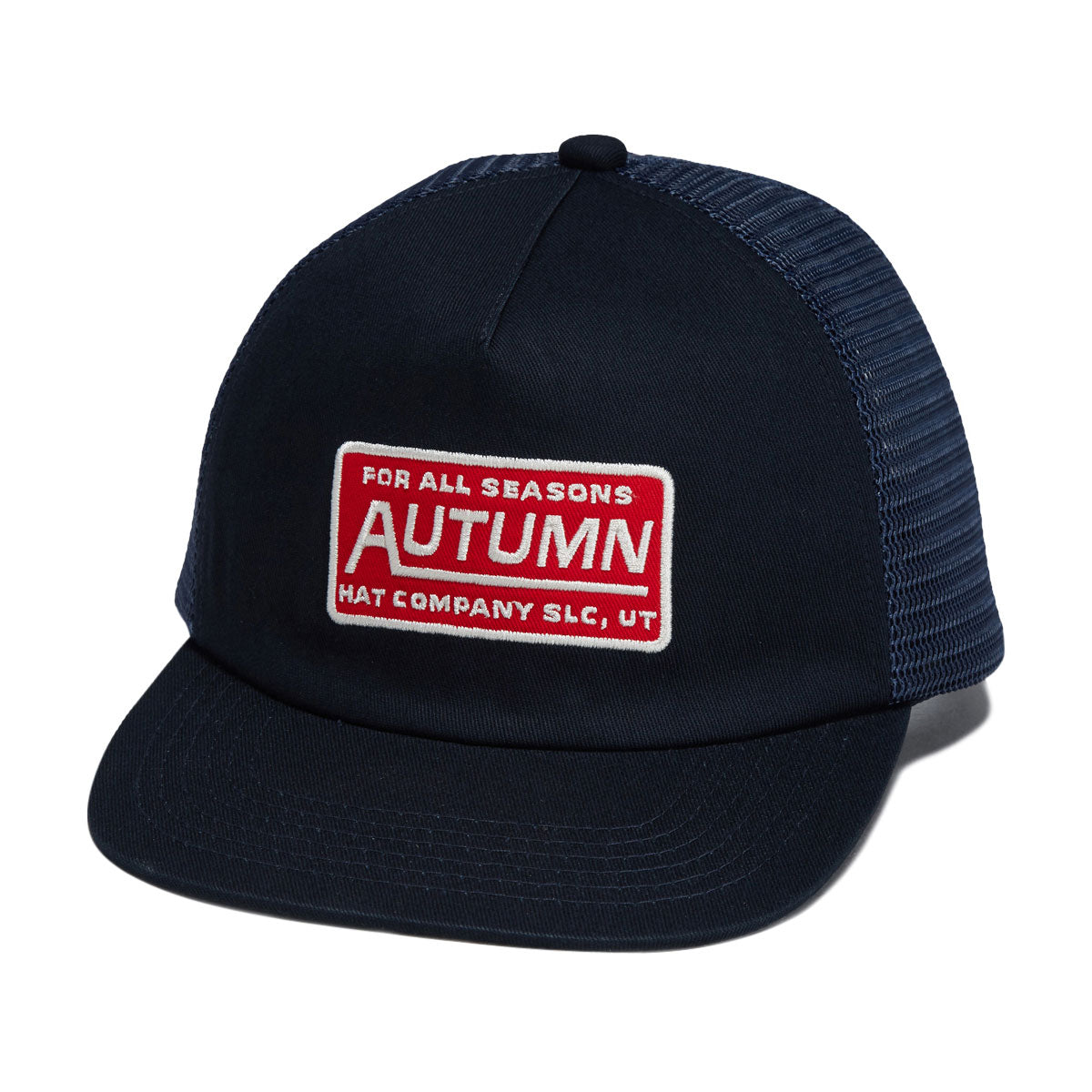Autumn Trucker Strapback Hat - Navy image 1