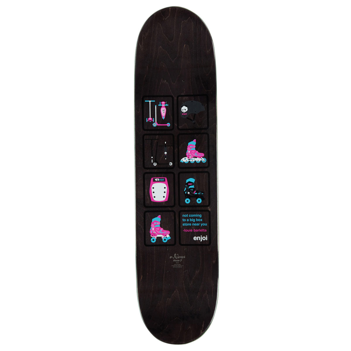 Enjoi Big Box Plastic R7 Skateboard Complete - White - 8.00