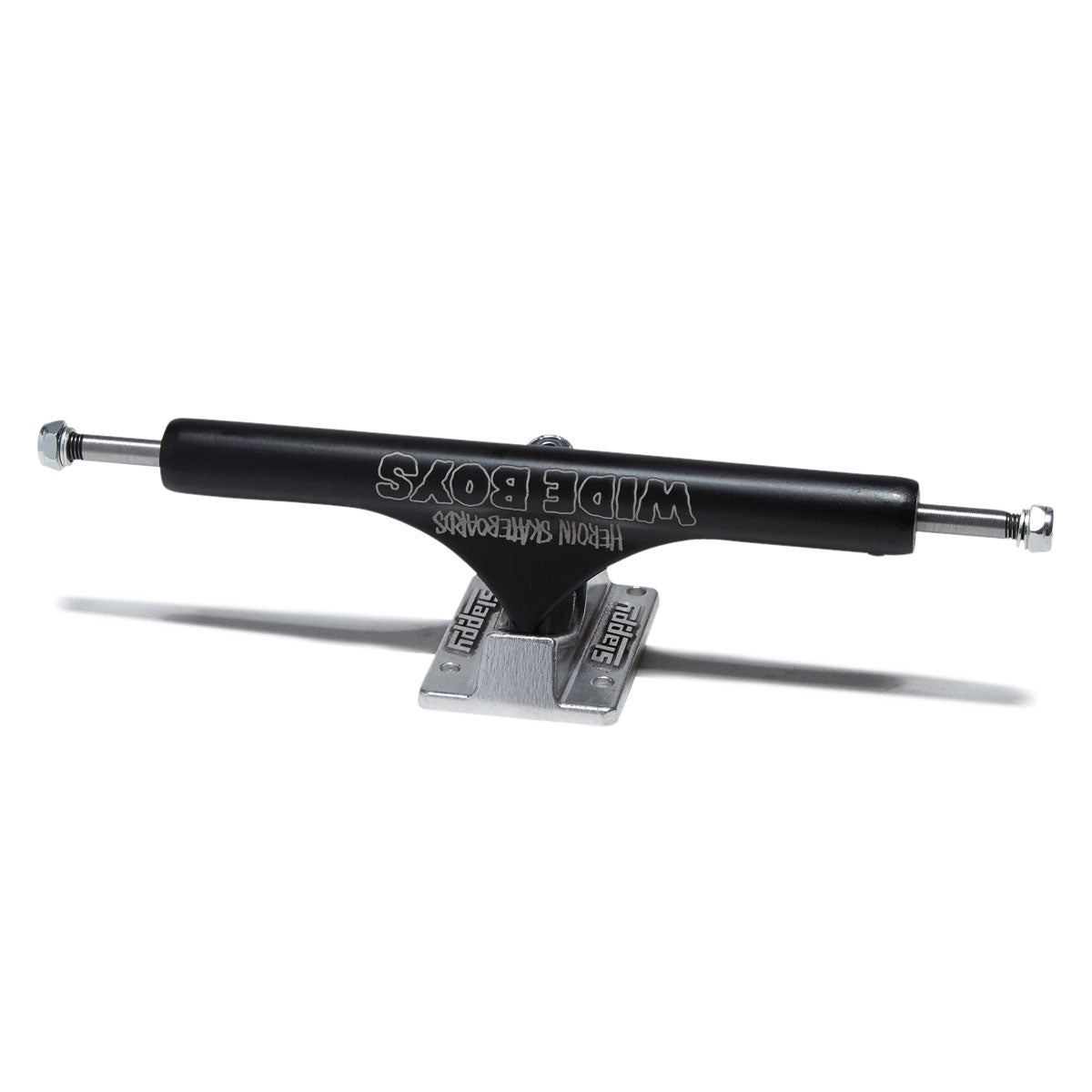 Slappy ST1 Hollow Wide Boys Laser Etch Skateboard Trucks - Black/Polished - 10.50