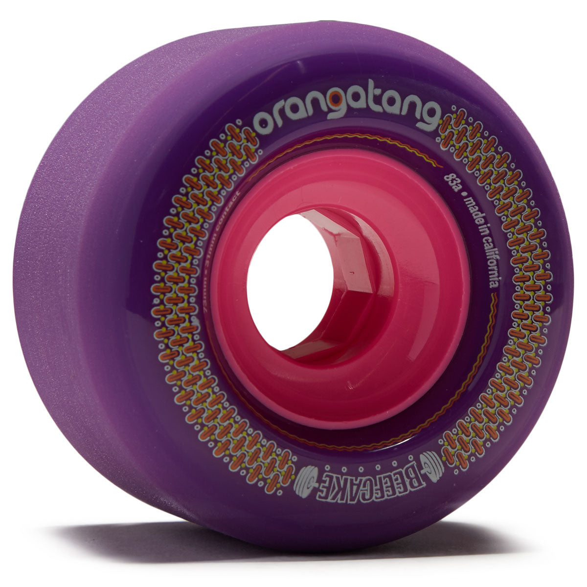 Orangatang Beefcake Freeride 83a Longboard Wheels - Purple - 73mm image 1