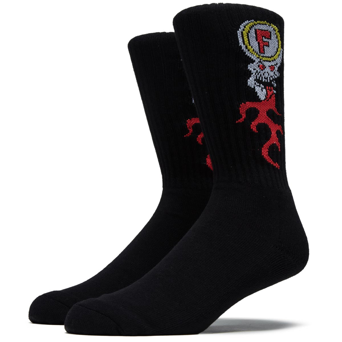 Foundation Skull Fire Socks - Black image 1