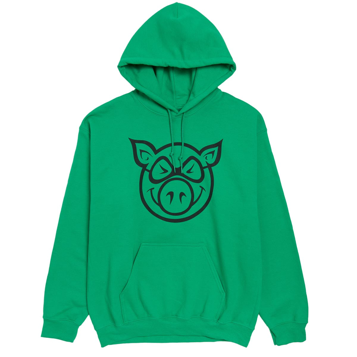 Pig Head Hoodie - Kelly Green image 1