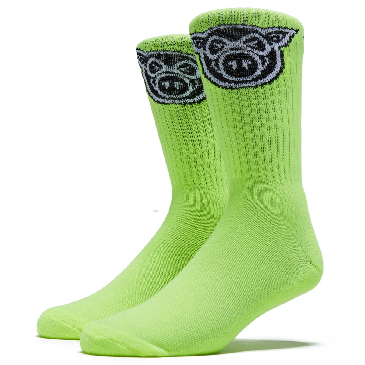 Pig Head Socks - Green image 1