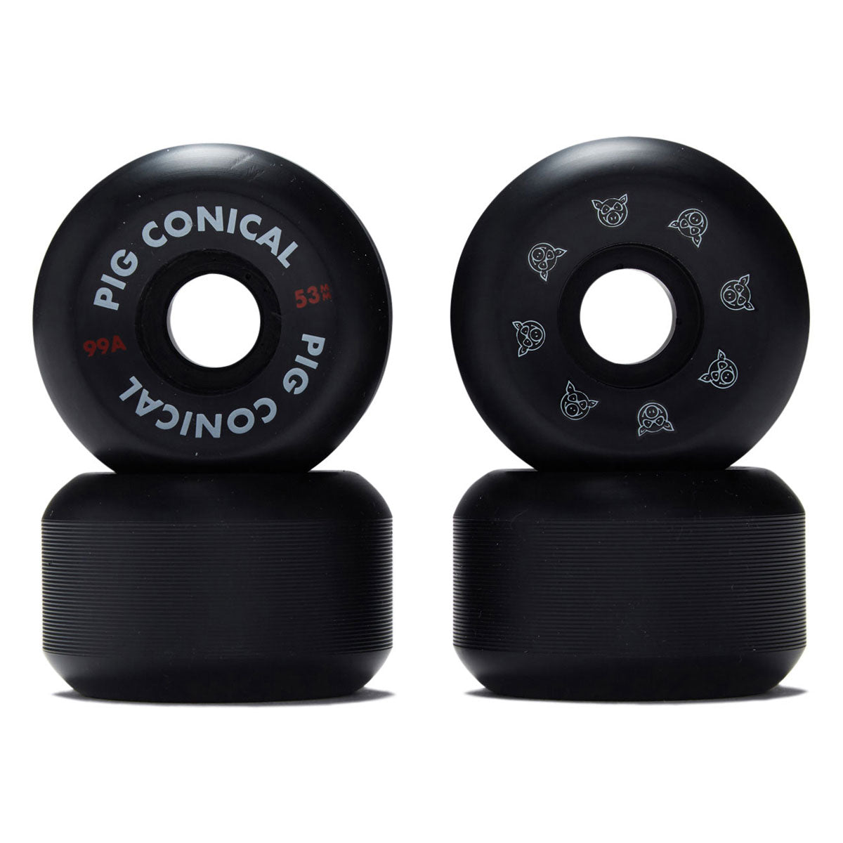 Pig Conical 99a Skateboard Wheels - Black - 53mm image 2