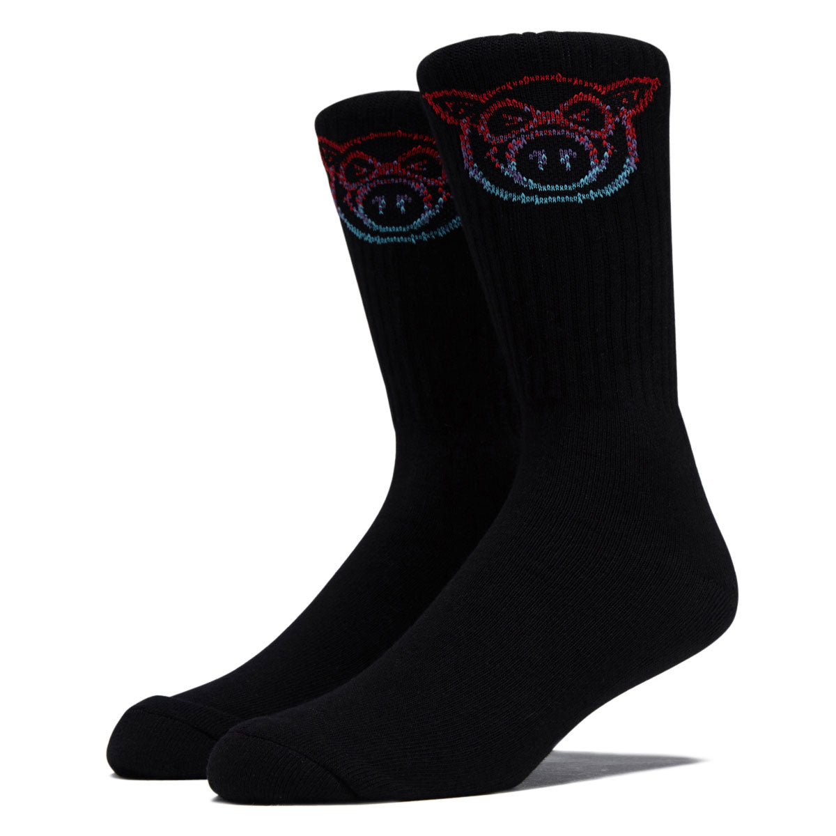 Pig Head Fade Socks - Black image 1