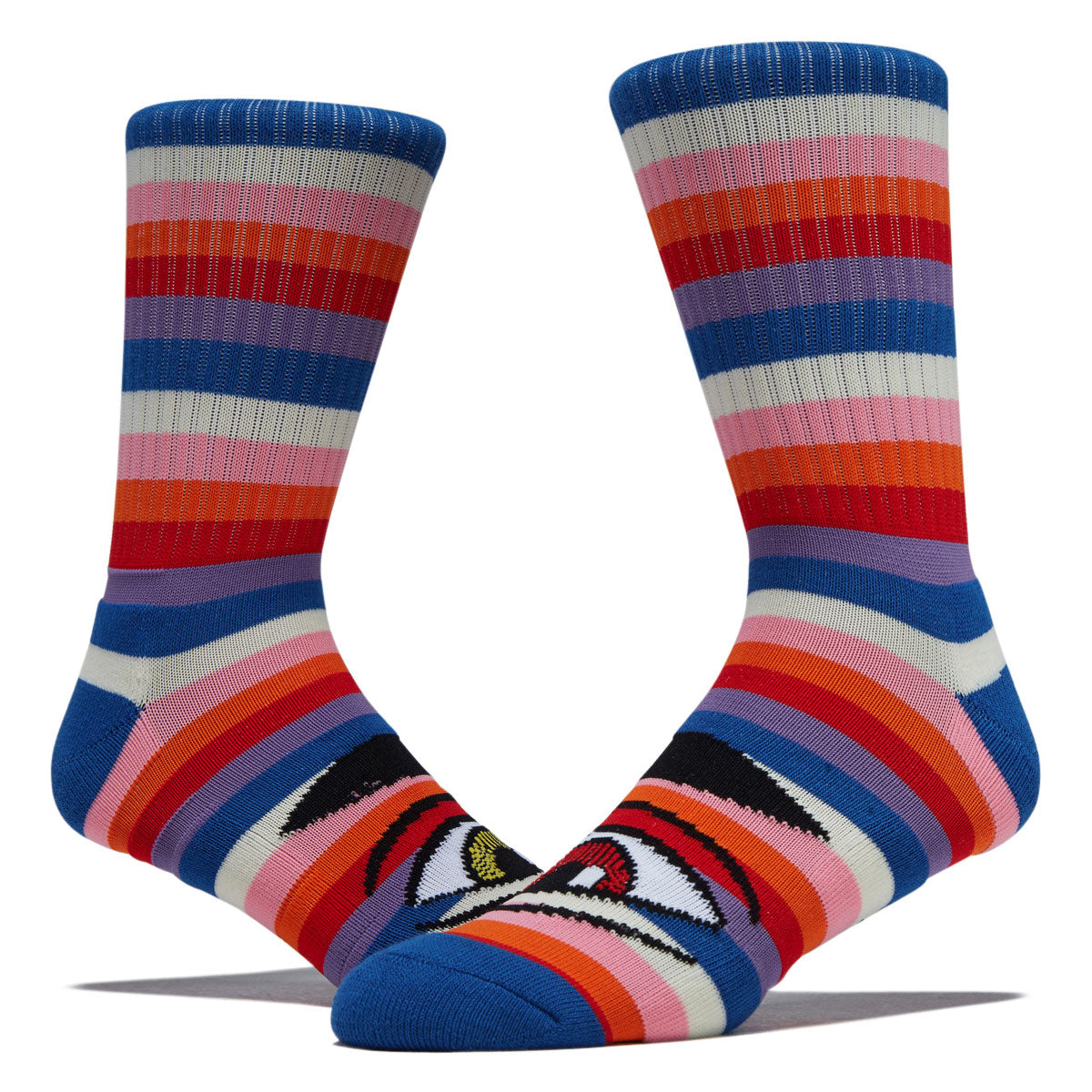 Toy Machine Sect Eye Rainbow Crew Socks - Blue image 2