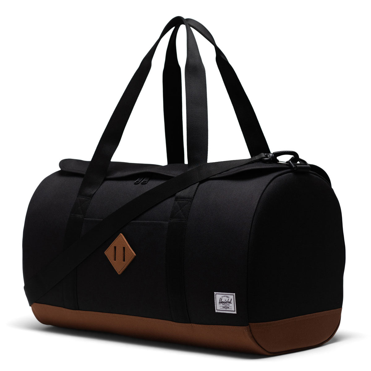 Herschel Supply Heritage Duffle Bag - Black/Saddle Brown image 2