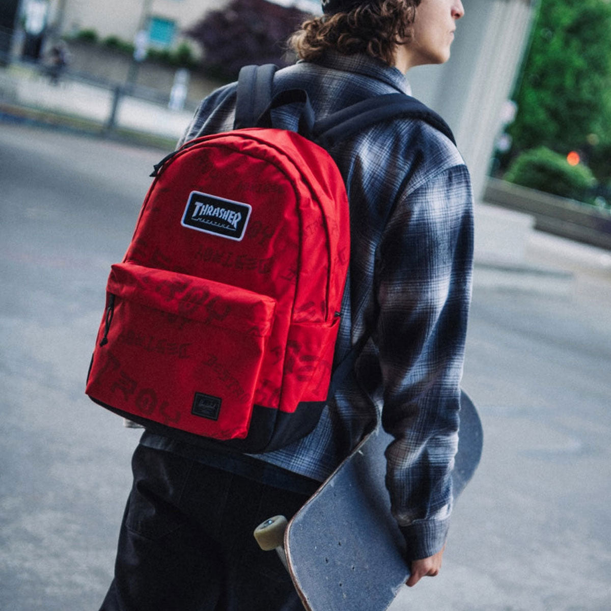 Herschel Supply x Thrasher Classic XL Nylon Backpack - Racing Red/Barbados Cherry Destroy image 5