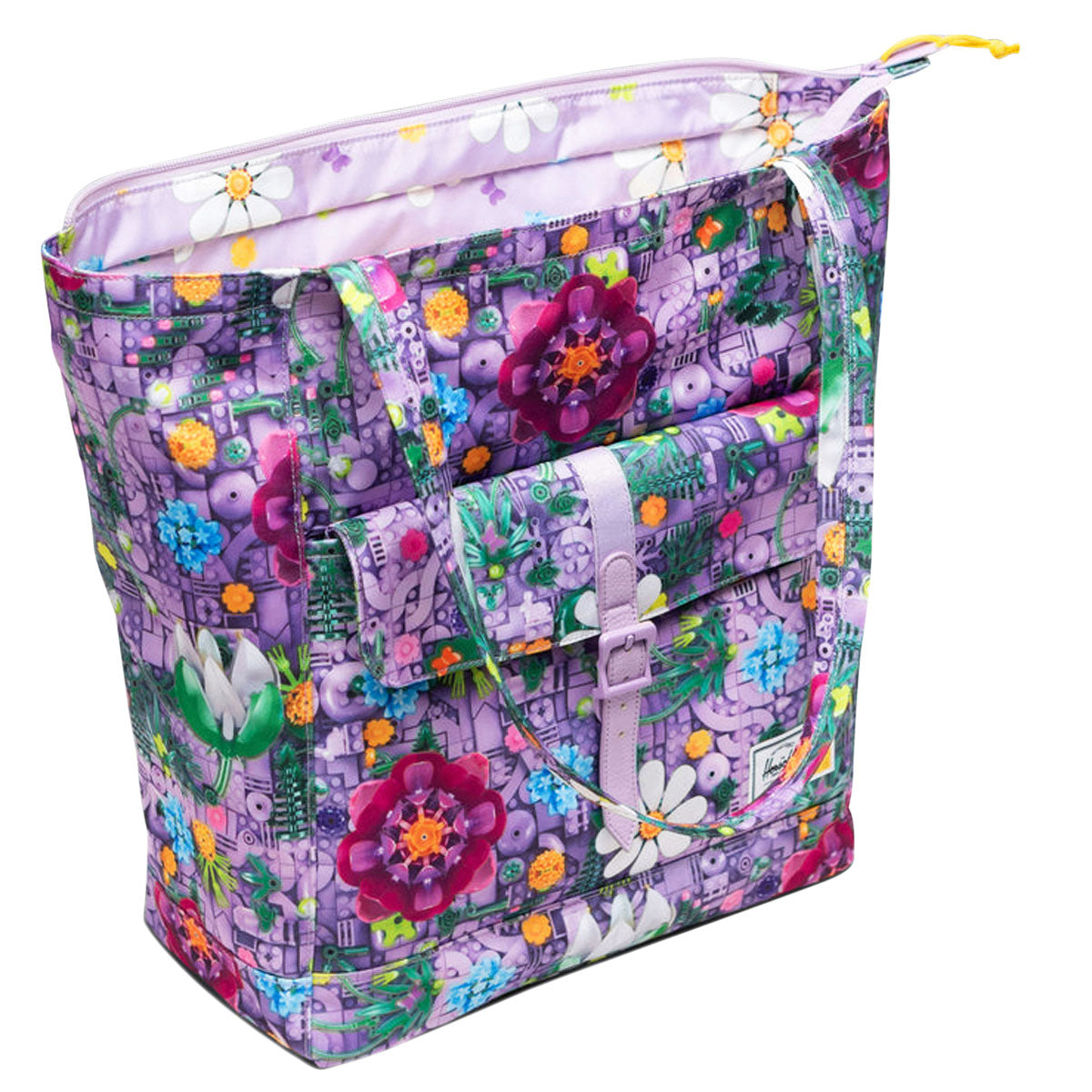Herschel Supply x LEGO Retreat Tote - HSC LEGO Botanical Floral Lavender image 3