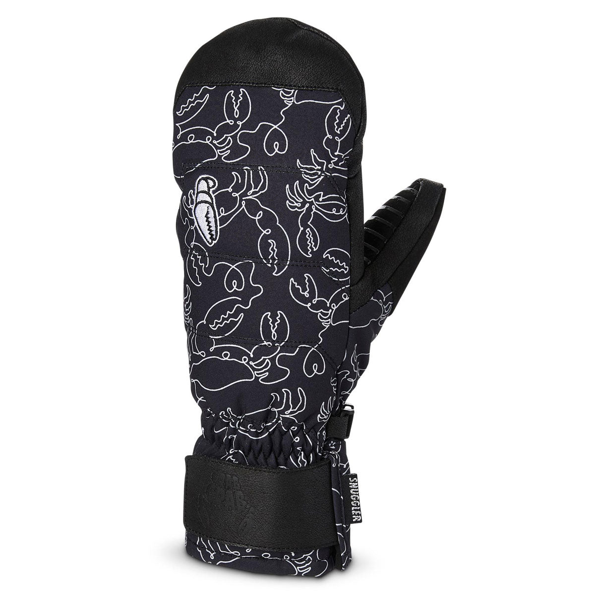 Crab Grab Snuggler Womens Mitt Snowboard Gloves - Crab Doodle Black image 1