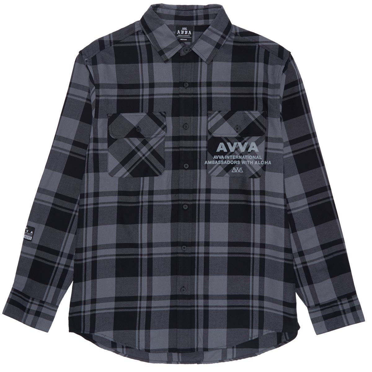 AVVA Blinding Sun Flannel Shirt - Grey/Black Open Plaid image 1