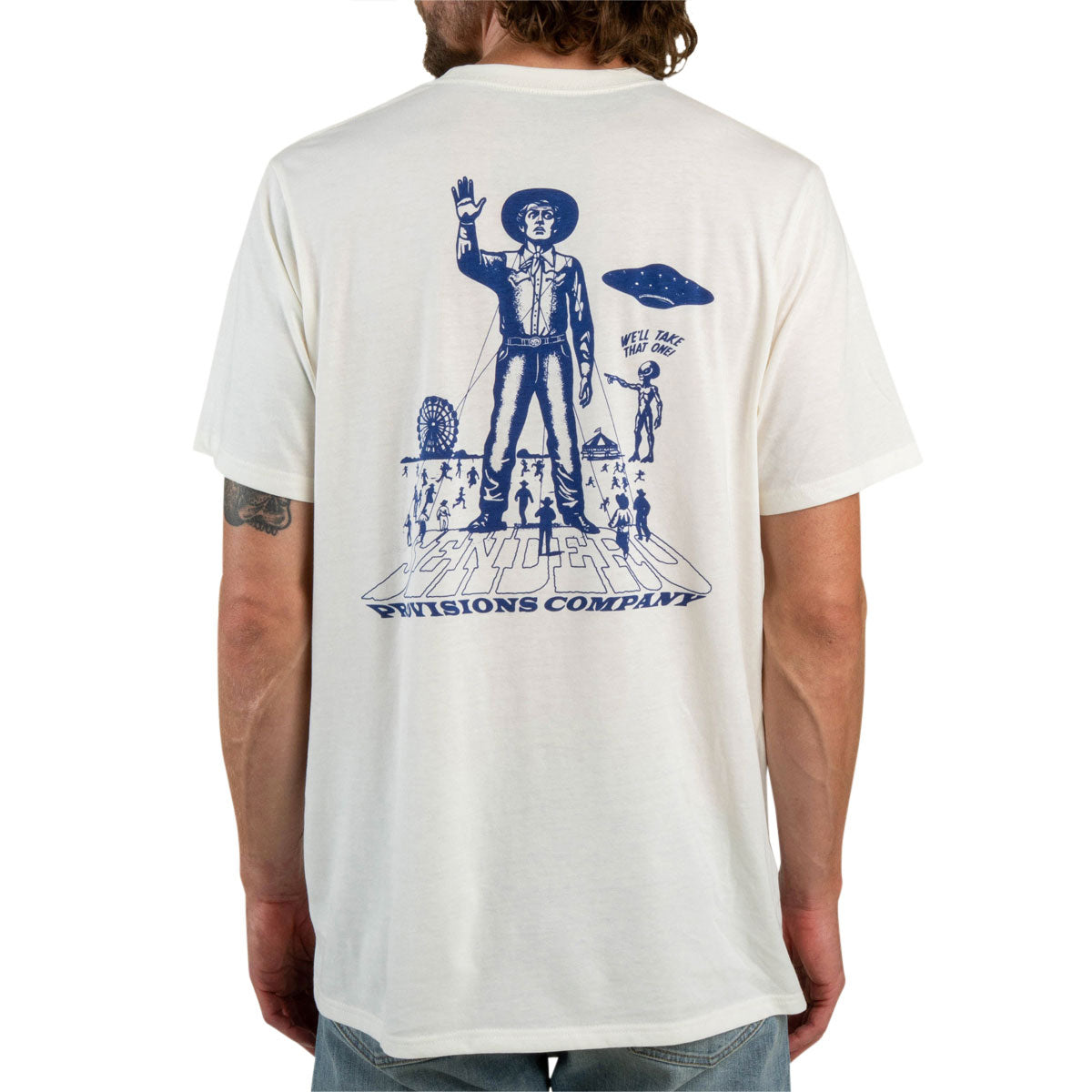 Sendero Cowboy Lift Off T-Shirt - Vintage White/Navy image 3