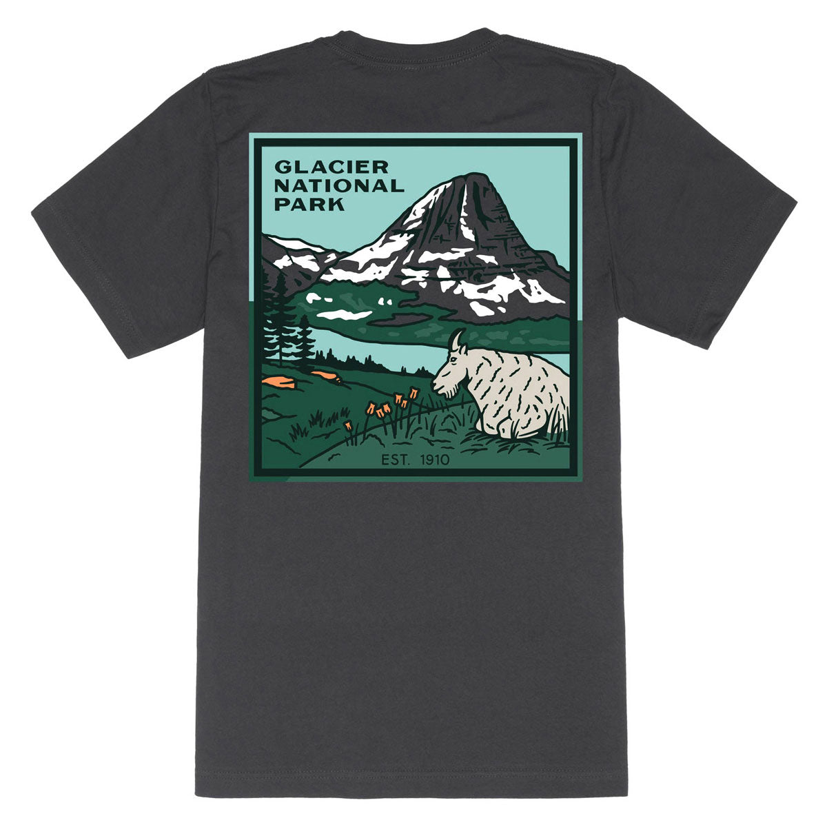 Sendero Glacier National Park T-Shirt - Charcoal image 1