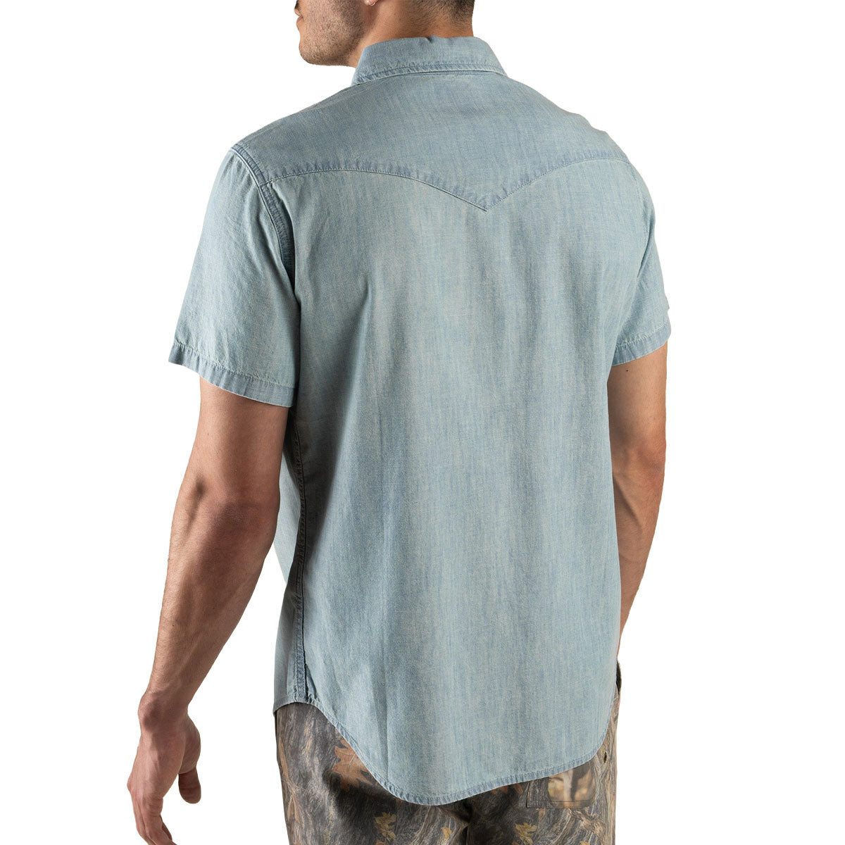 Sendero The Wyatt Pearl Snap Denim Shirt - Washed Indigo Chambray image 3