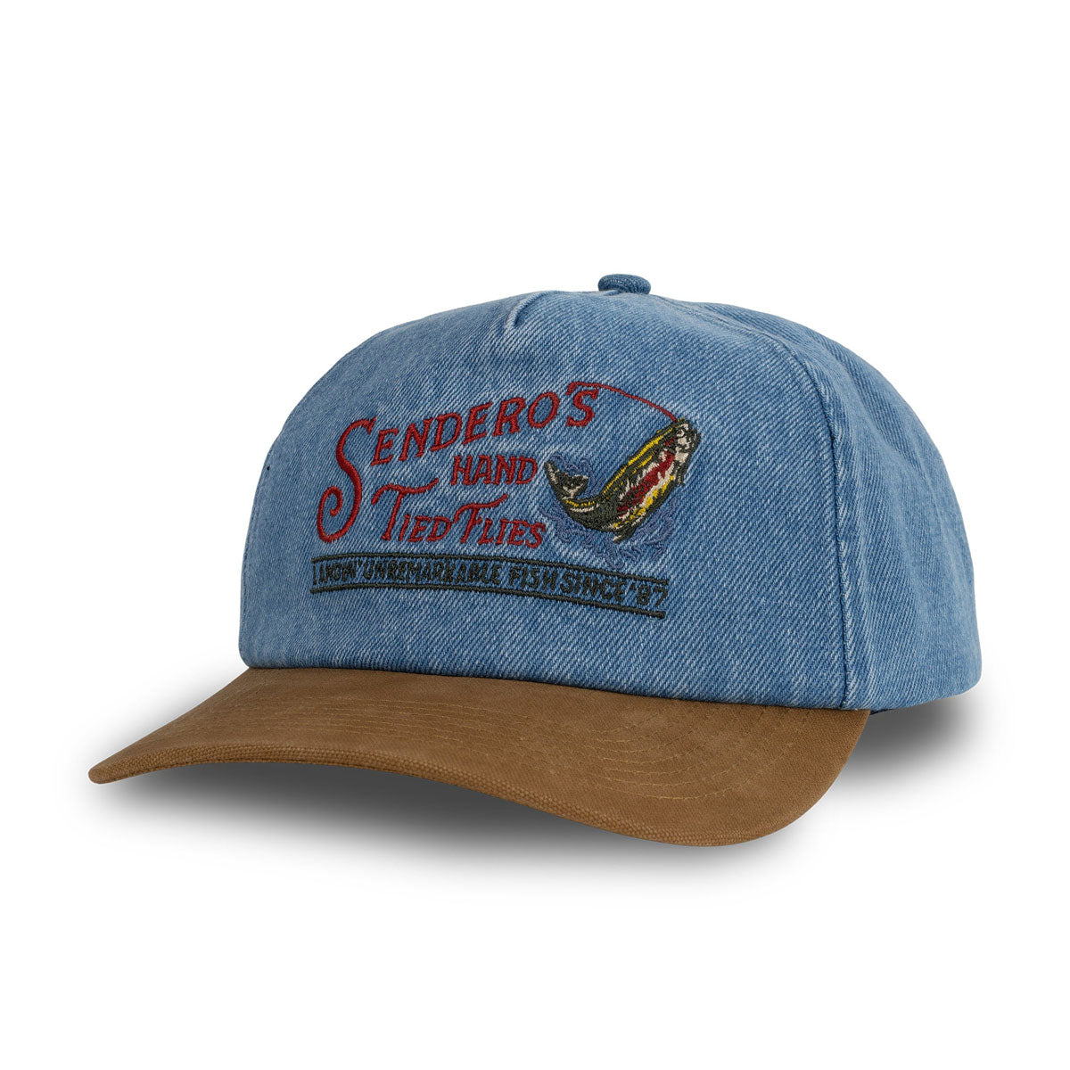 Sendero Hand Tied Flies Hat - Washed Denim image 1