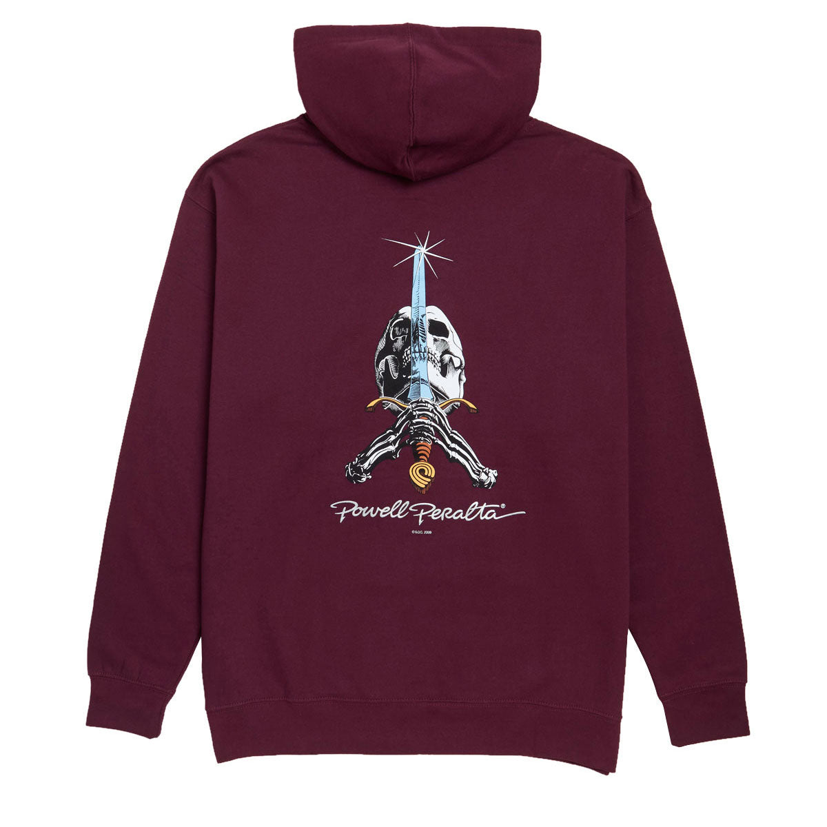 Powell-Peralta Skull And Sword Hoodie - Maroon image 1
