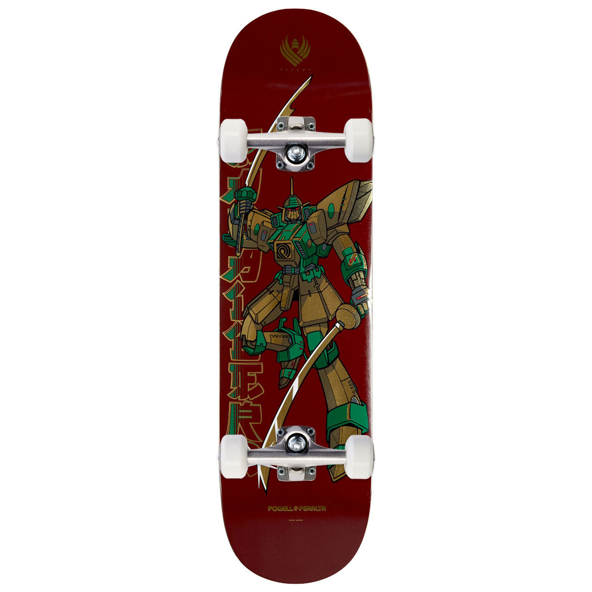 Flight Steve Caballero Gundam Skateboard Complete - Burgundy/Gold Foil - 8.25