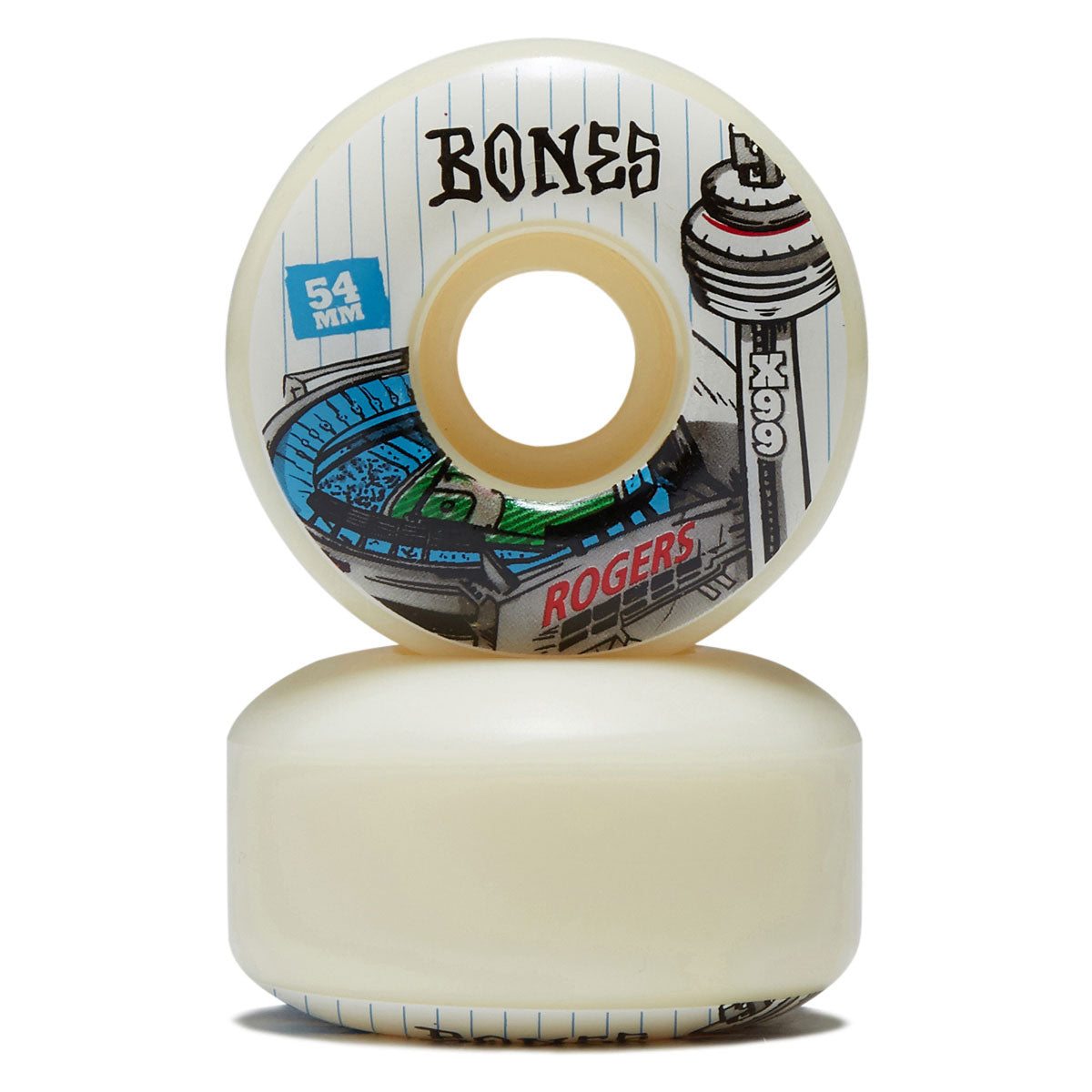 Bones X Formula TJ Rogers Centrre 99a V1 Skateboard Wheels - 54mm image 2