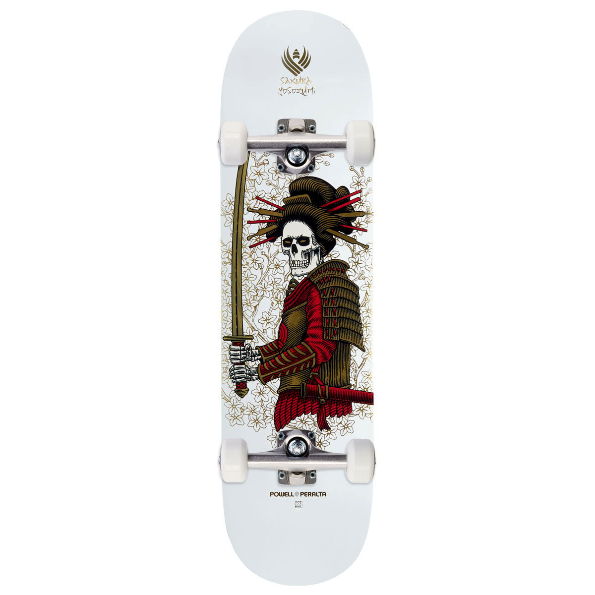 Powell-Peralta Flight Sakura Yosozumi Onna-Bugeisha Skateboard Complete - White/Gold Foil - 8.25
