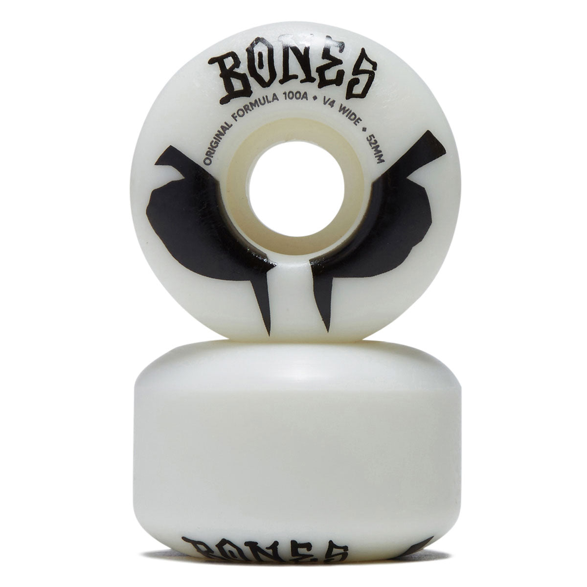 Bones 100s Wides 100a V4 Wide Skateboard Wheels - White 2026 - 52mm image 2
