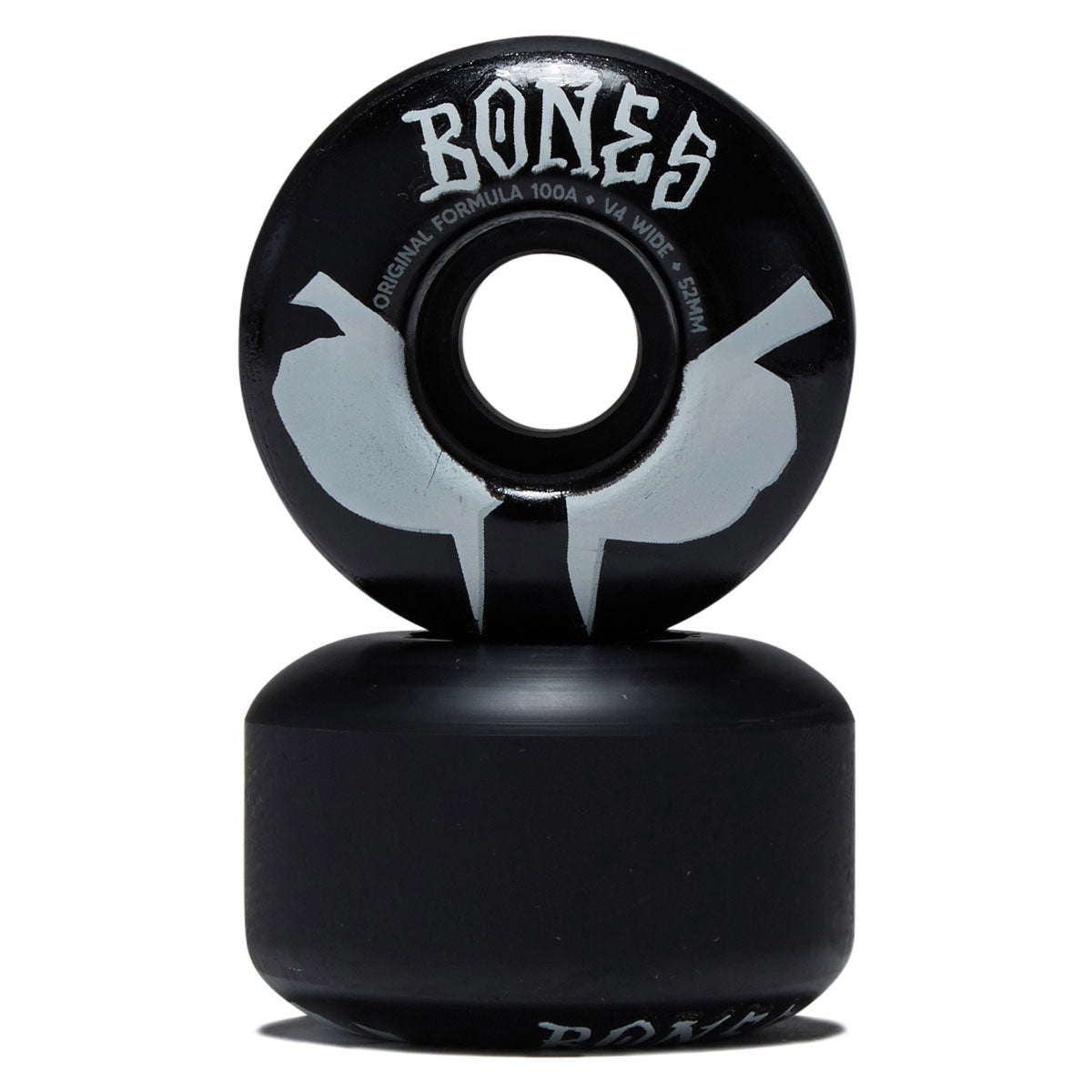 Bones 100s Wides 100a V4 Wide Skateboard Wheels - Black 2026 - 52mm image 2