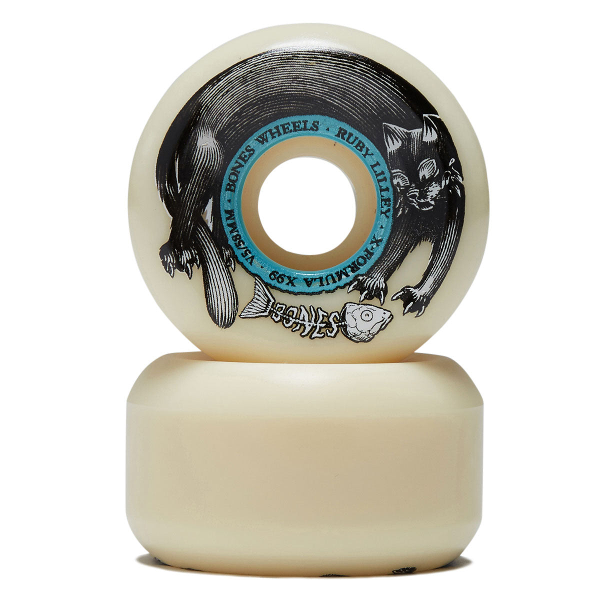 Bones X-Formula Lilley Black Cat 99a V5 Sidecuts Skateboard Wheels - 58mm image 2