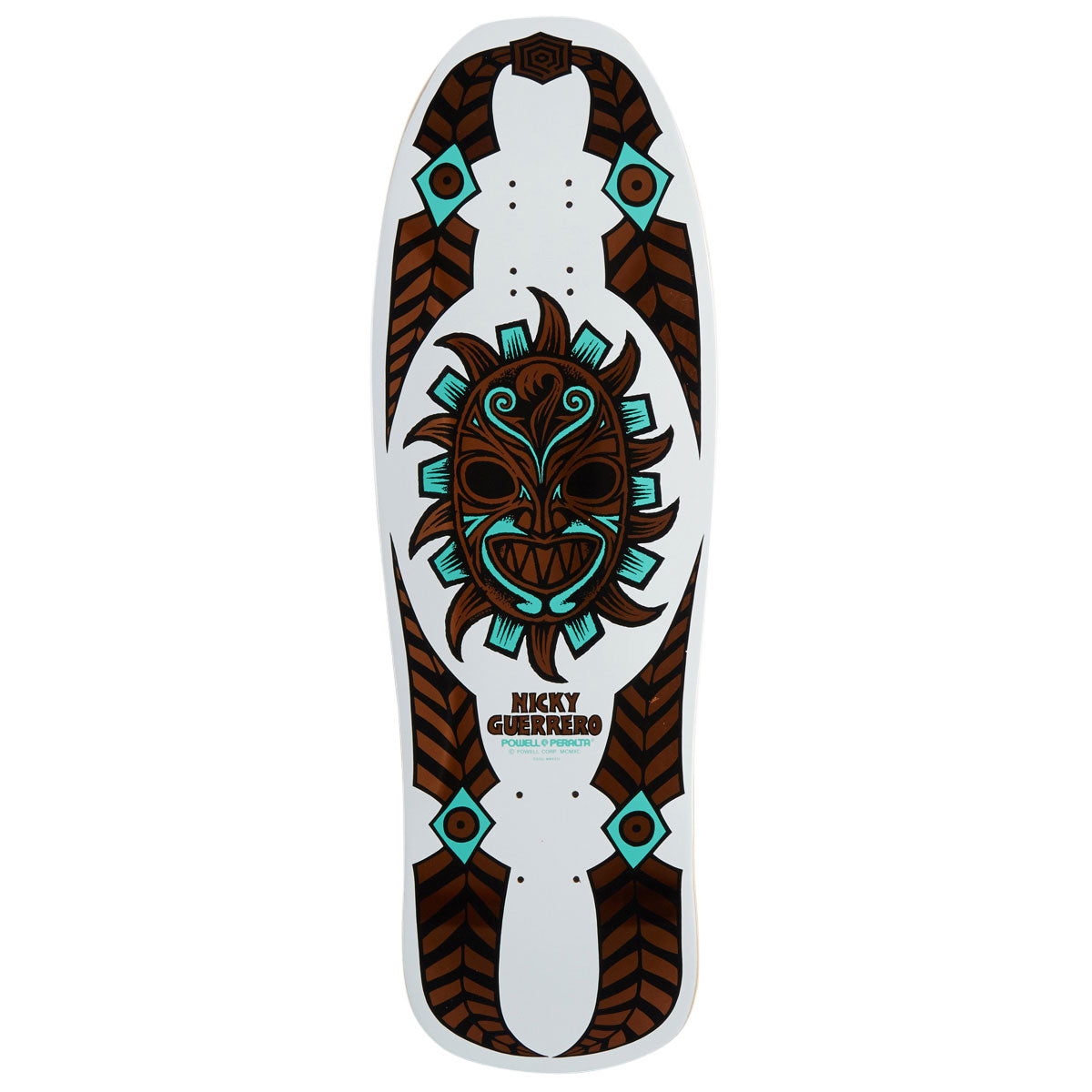 Powell-Peralta Nicky Guerrero OG Mask 08 Skateboard Deck - White/Copper Foil - 10.00