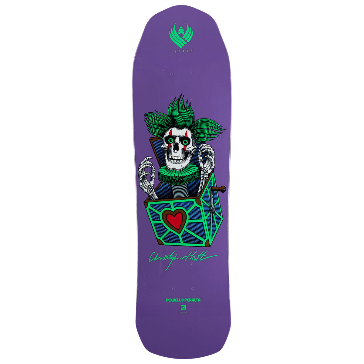 Powell-Peralta FLIGHT Chris Hiett Skull Skateboard Deck - Purple - 8.55