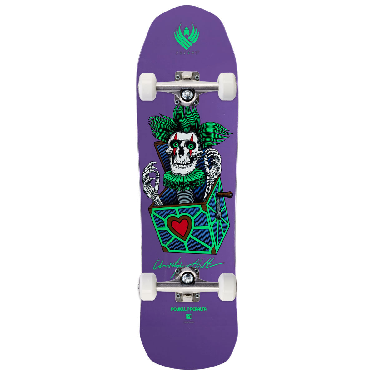 Powell-Peralta FLIGHT Chris Hiett Skull Skateboard Complete - Purple - 8.55