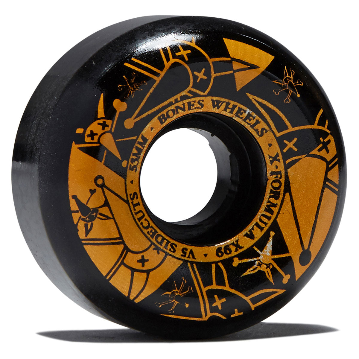 Bones X-Formula Vato Noir 99a V5 Sidecut Skateboard Wheels - Black - 53mm image 1