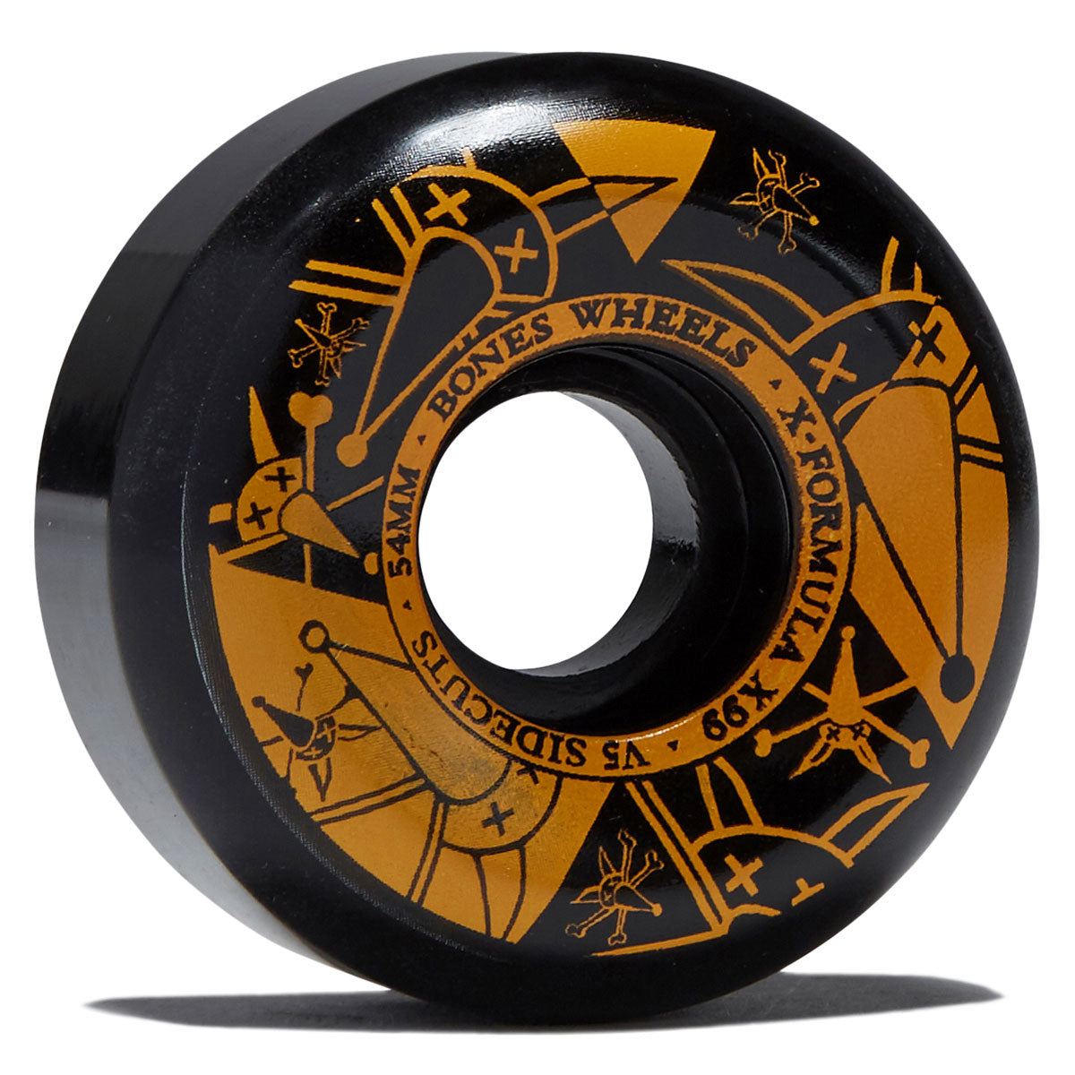 Bones X-Formula Vato Noir 99a V5 Sidecut Skateboard Wheels - Black - 54mm image 1