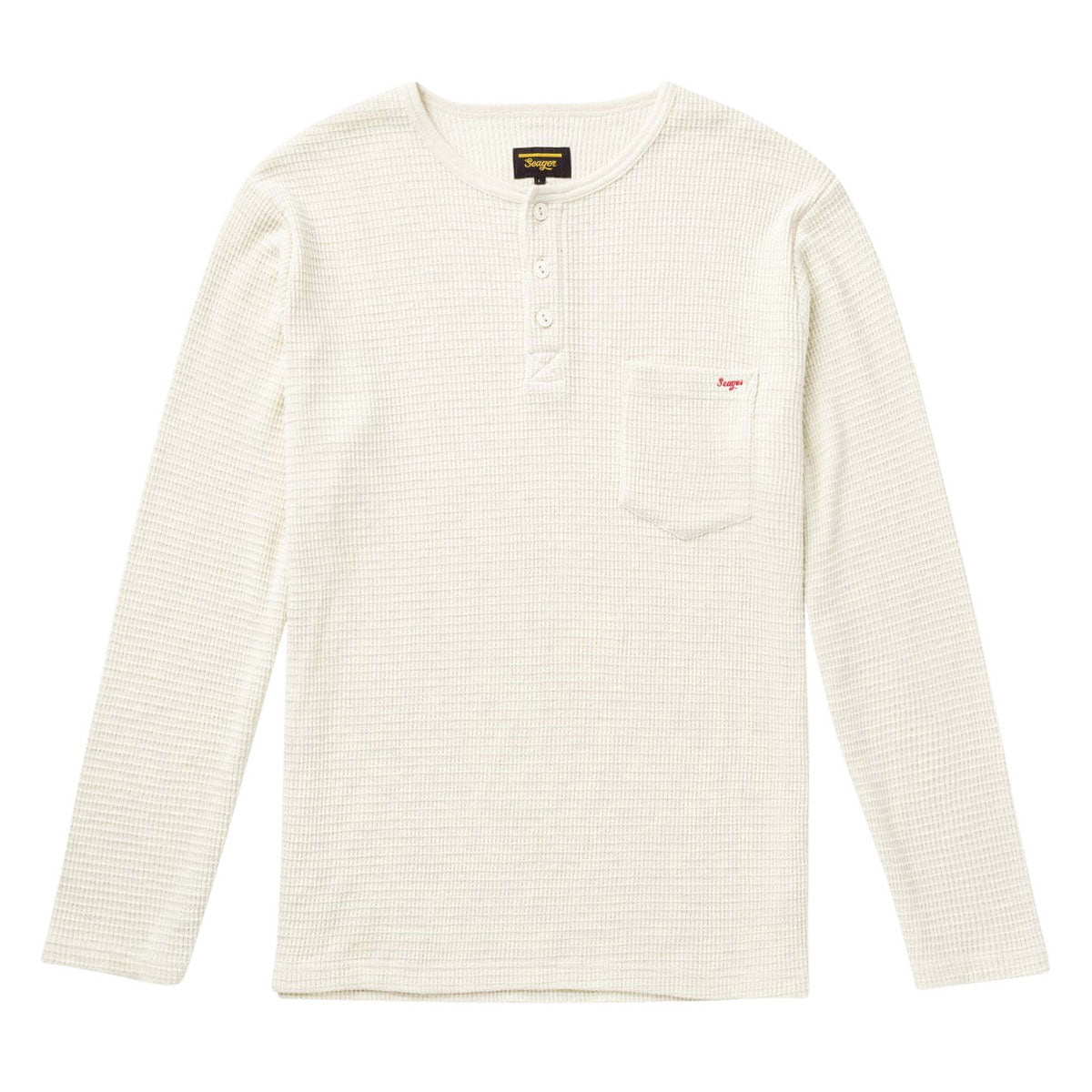 Seager Sawpit Henley Long Sleeve Thermal Shirt - Vintage White image 1