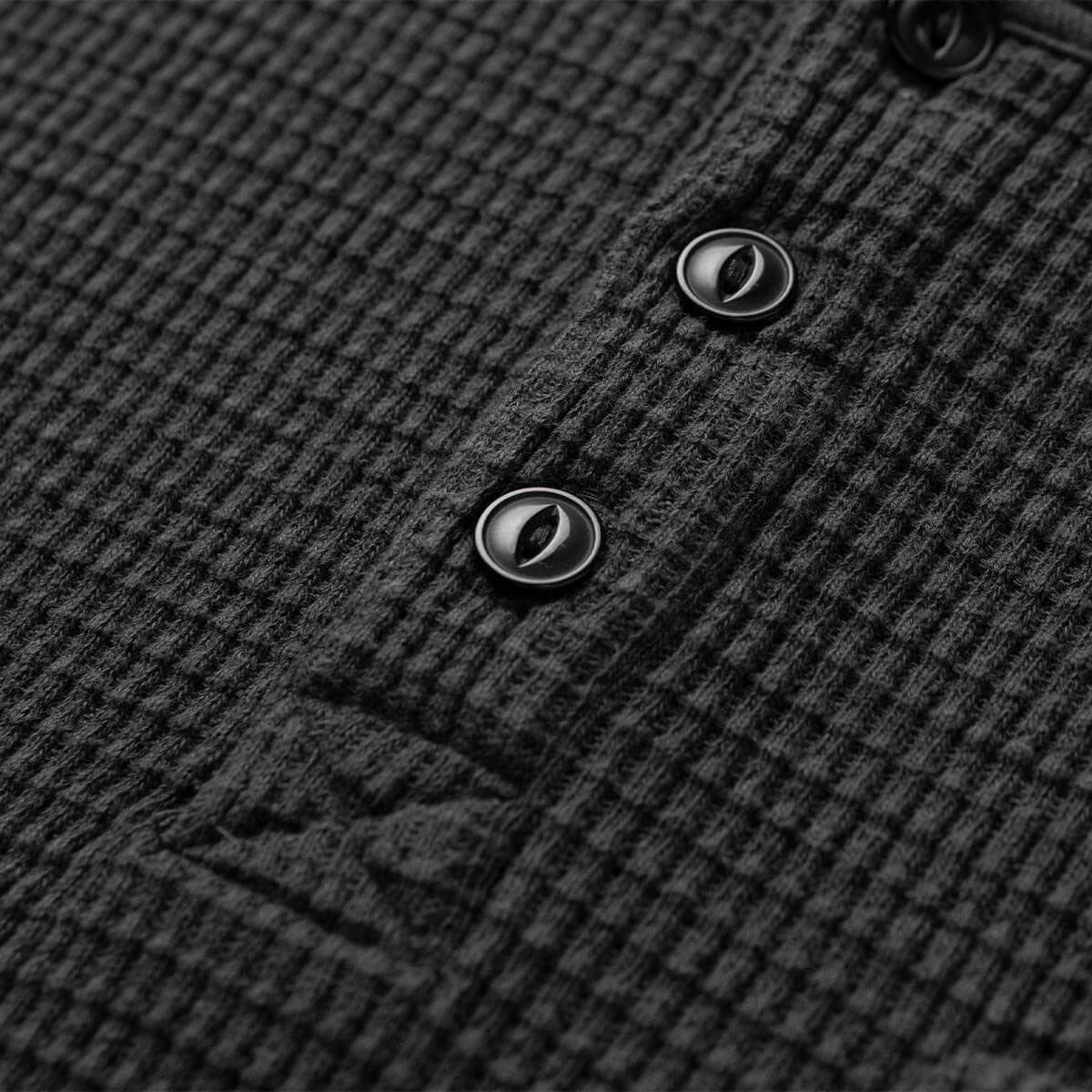 Seager Sawpit Henley Long Sleeve Thermal Shirt - Vintage Black image 2