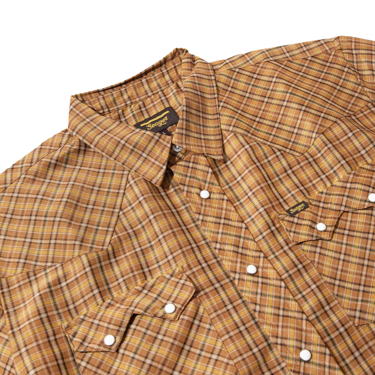 Seager Sawtoof Shirt - Gold Mini Check Plaid image 3